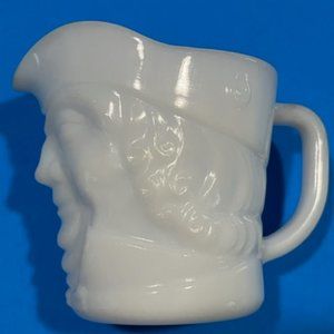 Vintage Federal white Milk Glass toby pitcher creamer